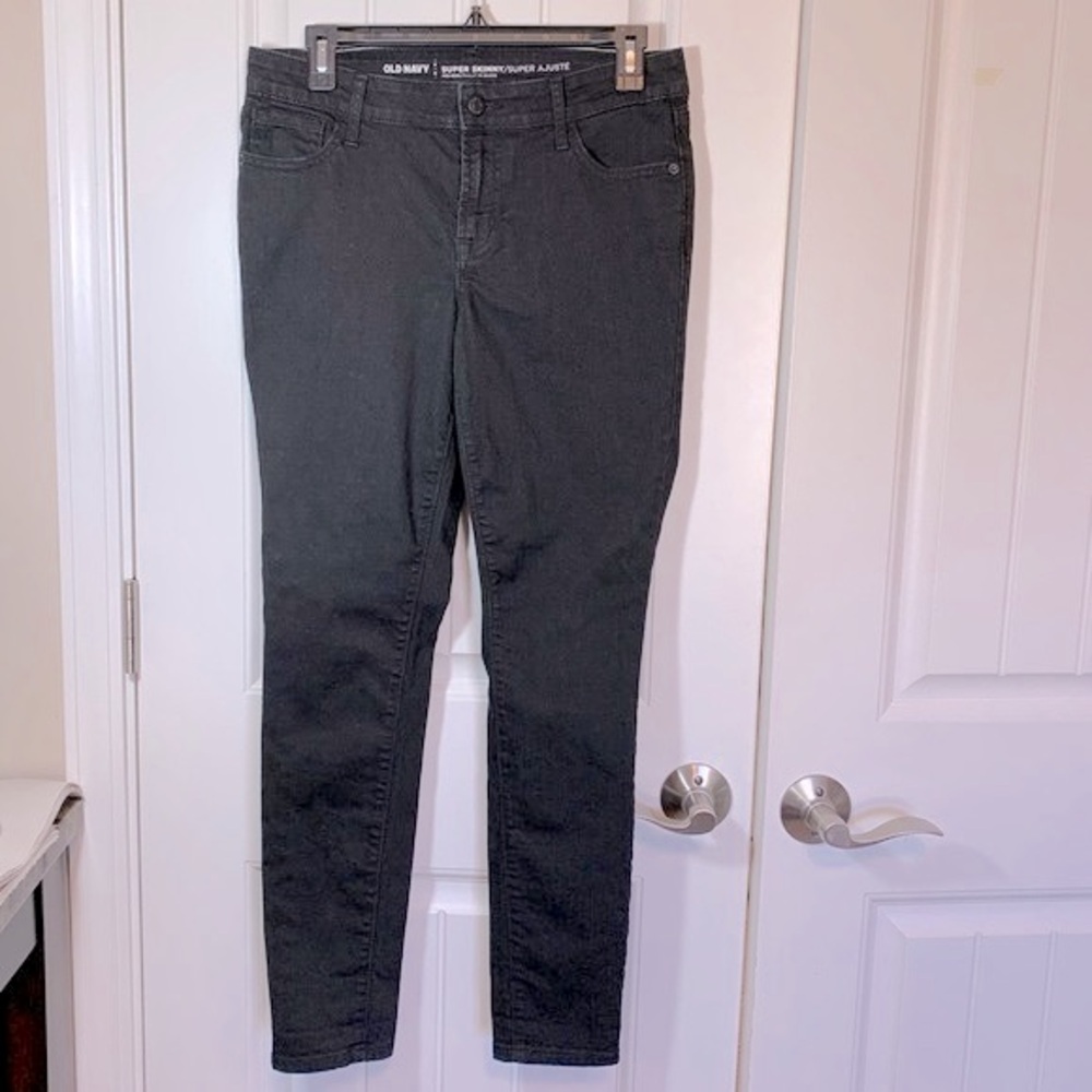 Old Navy Super Skinny Black Denim Jeans Size 6